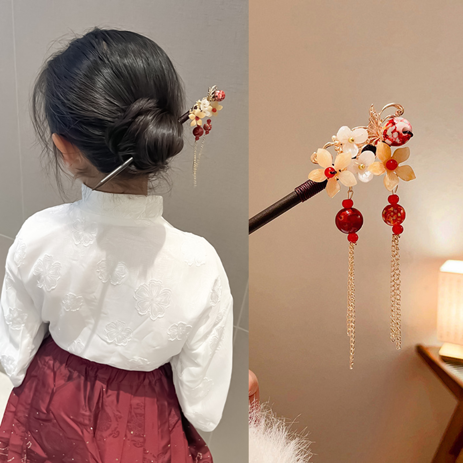 Hanbok Hair Pin - Holiday Party Chinese Hair Stick Alloy