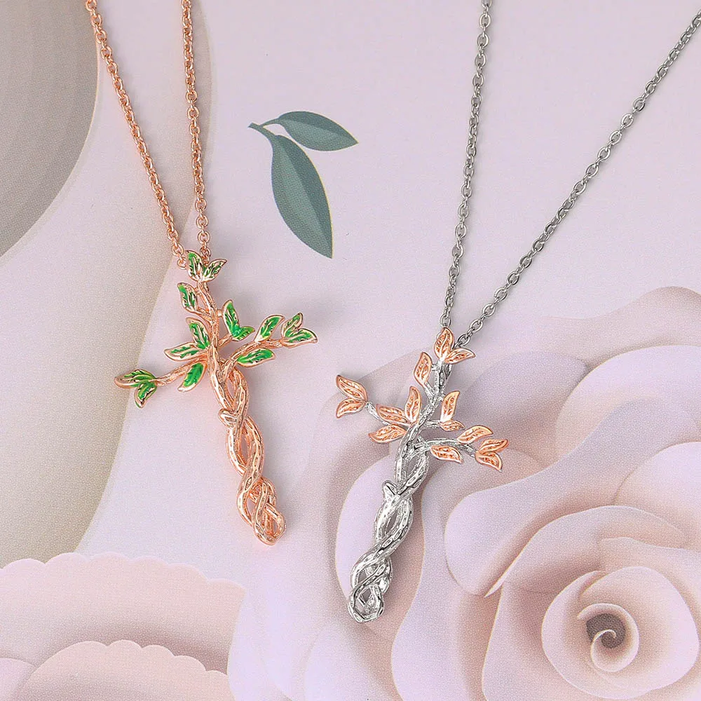 Korean Women Lifestyle - Korean-Style Aesthetic Cross Necklace - Gold