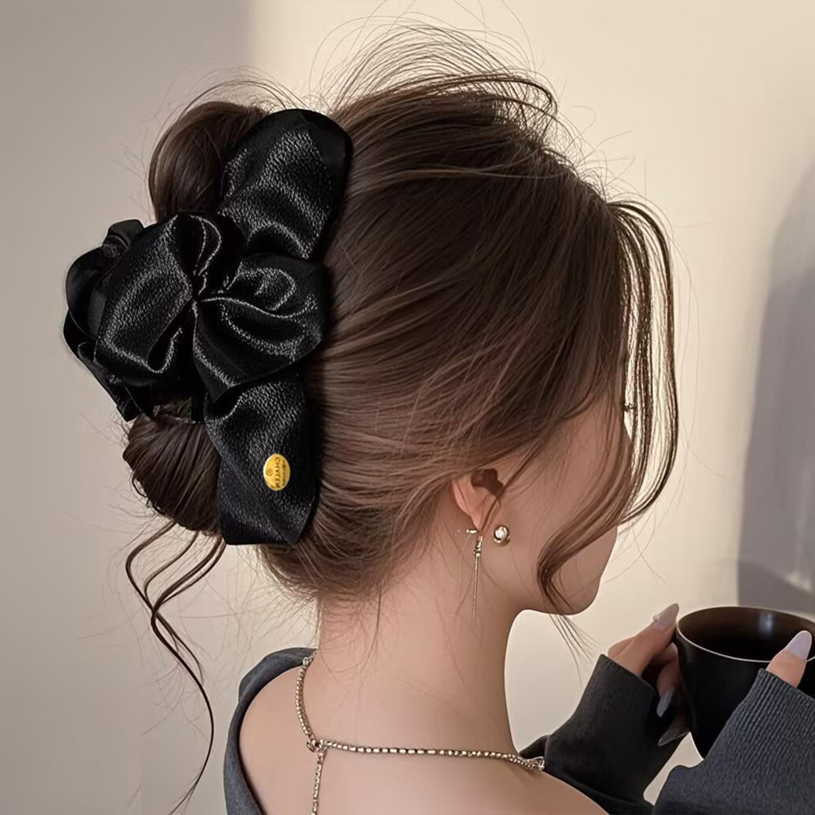 Korean Daily Lifestyle - Large Satin Hair Claw Korean Style