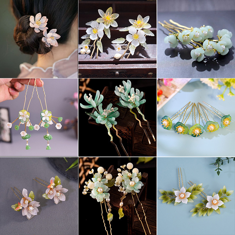 1Pair Vintage Hairpin Glazed F - Hanbok Hair Pin บทวิจารณ์และราคา
