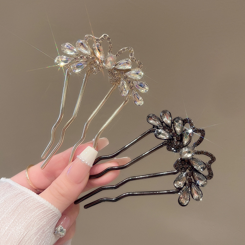 Fashion Rhinestones U-Shaped H - Hanbok Hair Pin บทวิจารณ์และราคา