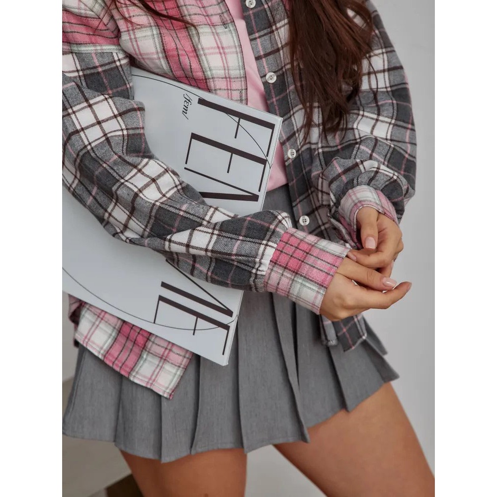 2025 Plus Size Color Block Pla - Korean Lifestyle บทวิจารณ์และราคา