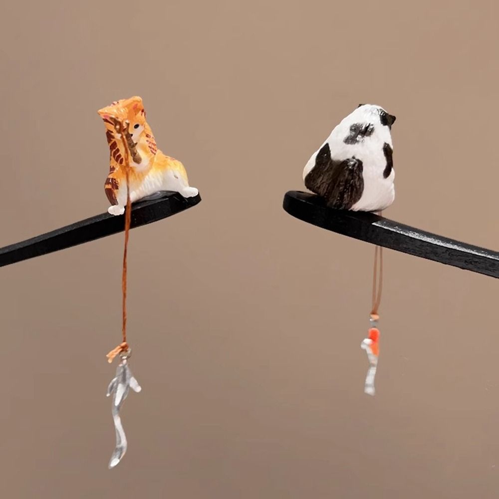 Cute Cat Fishing Wooden Hair S - Hanbok Hair Pin บทวิจารณ์และราคา