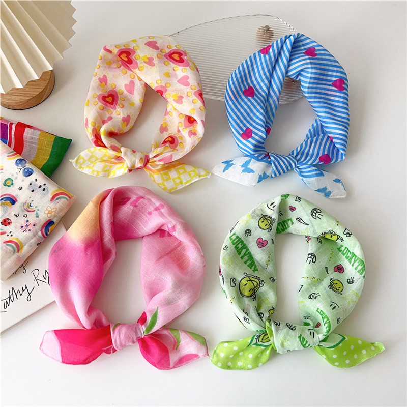 55cm Square Scarves Cotton Lin - Korean Lifestyle บทวิจารณ์และราคา