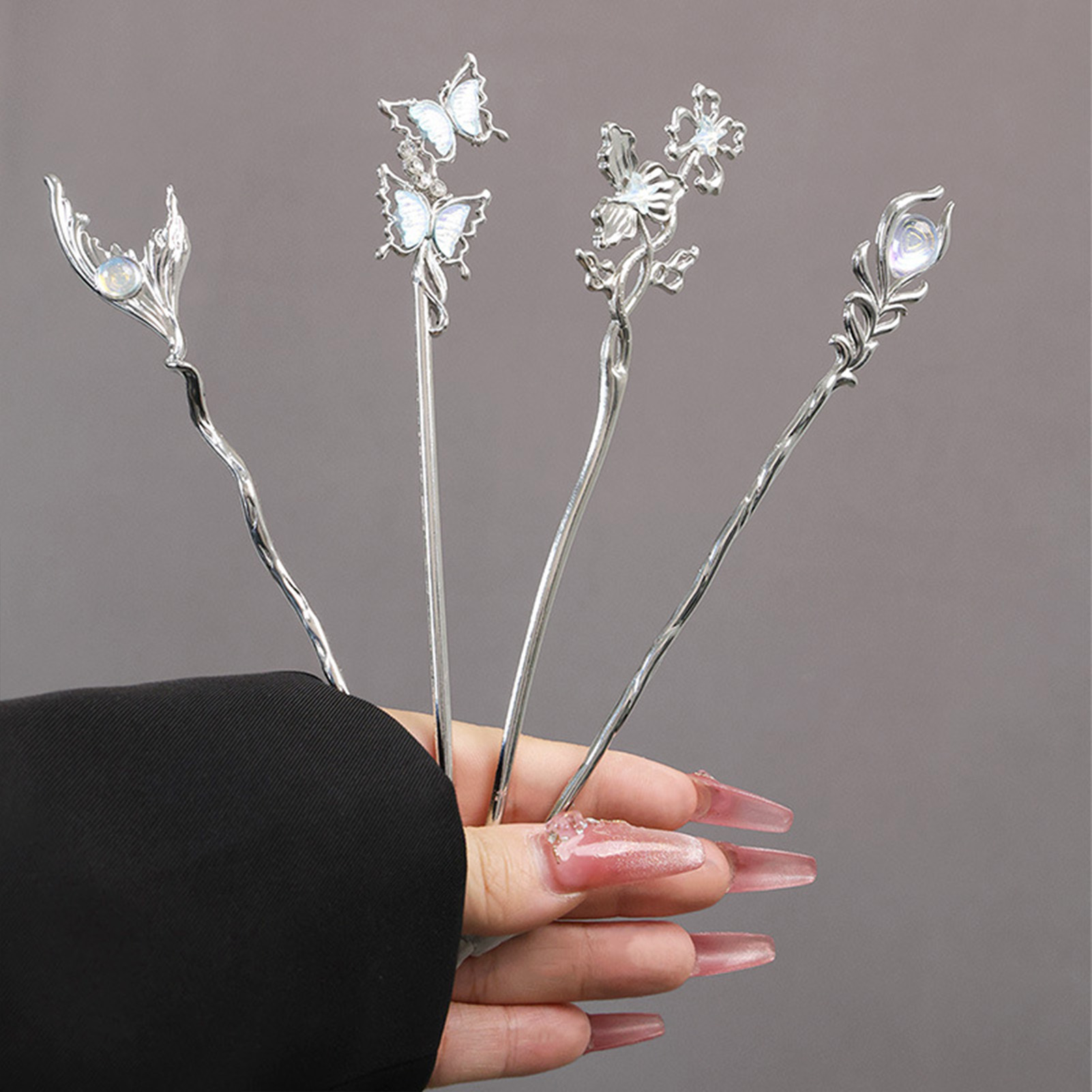 Metal Butterfly Hair Sticks Ch - Hanbok Hair Pin บทวิจารณ์และราคา
