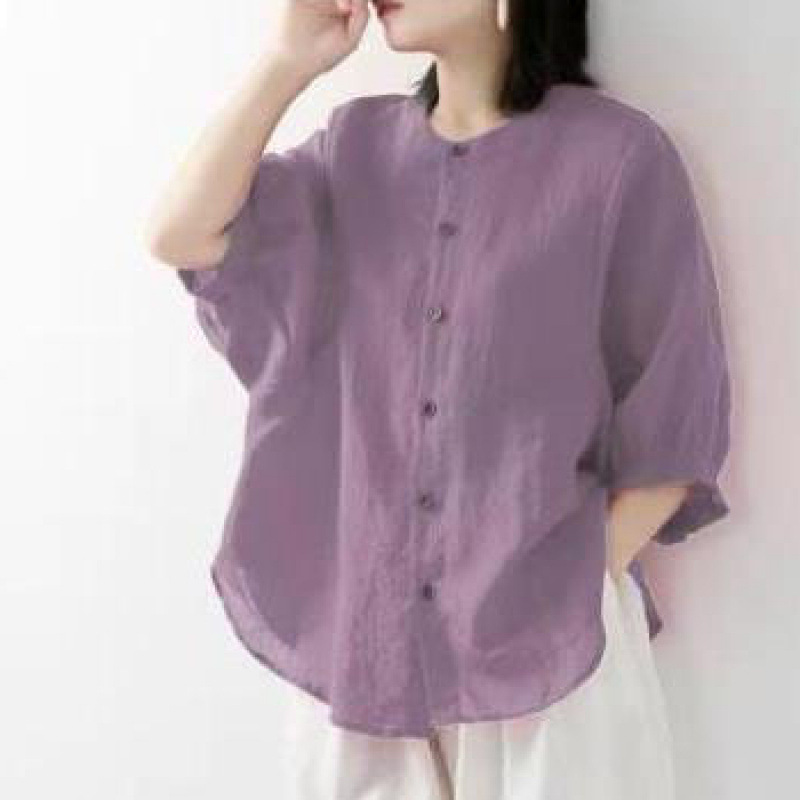 Cotton and linen shirt women's - Korean Lifestyle บทวิจารณ์และราคา