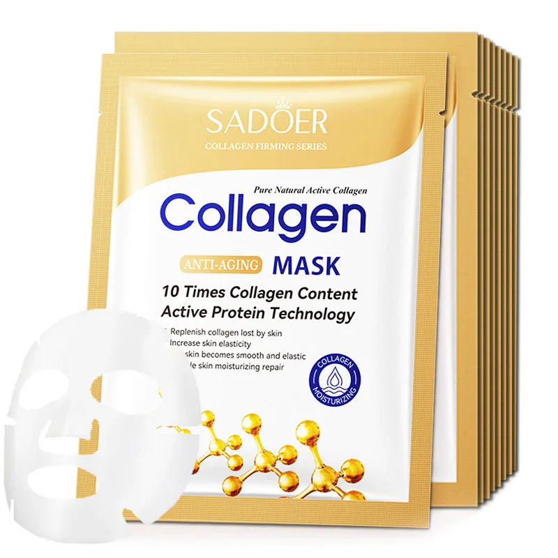 10pcs Anti-aging Collagen Face - Sheet Mask Collagen บทวิจารณ์และราคา