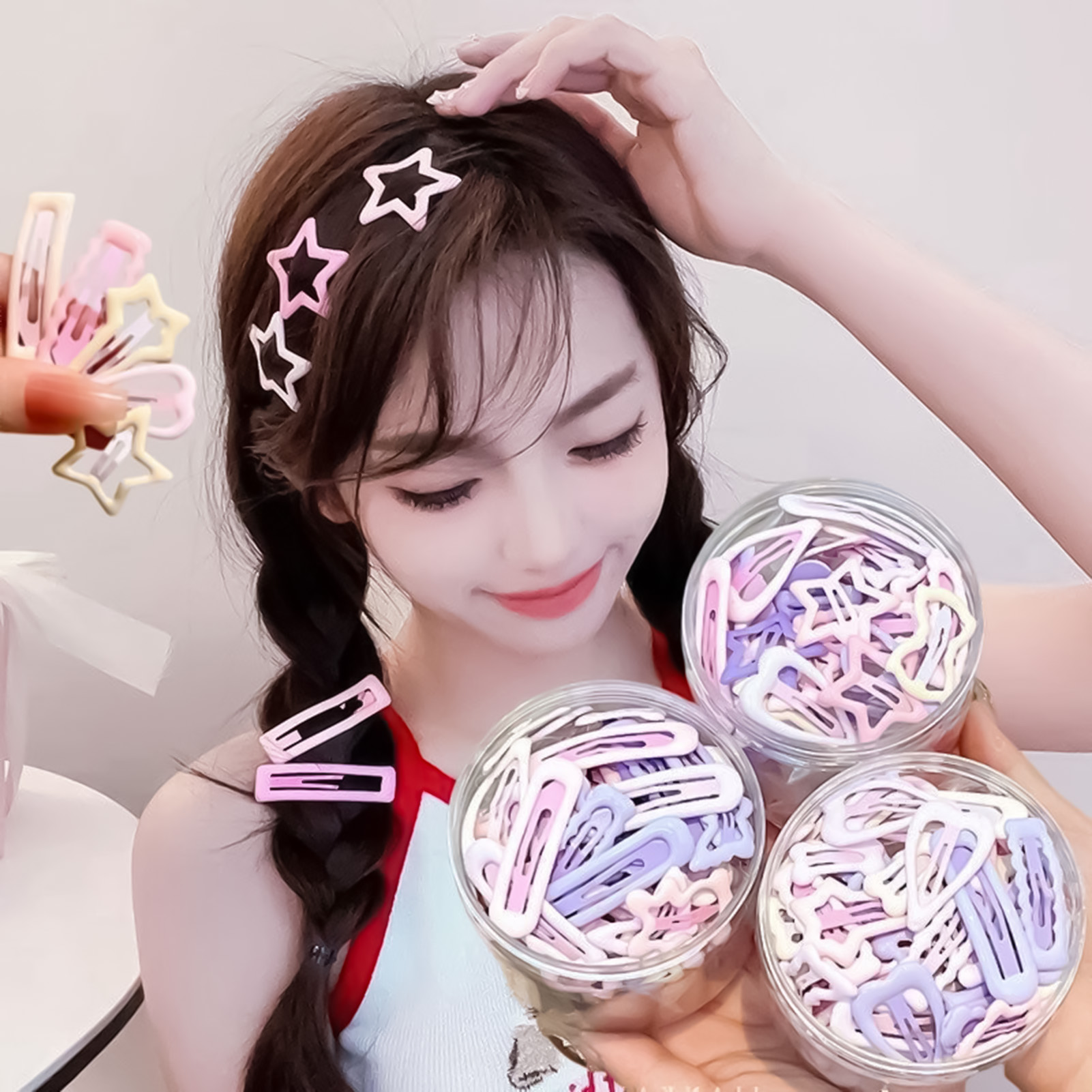 3PCS Sweet Style Headwear Pins - Korean Women Lifestyle บทวิจารณ์และราคา