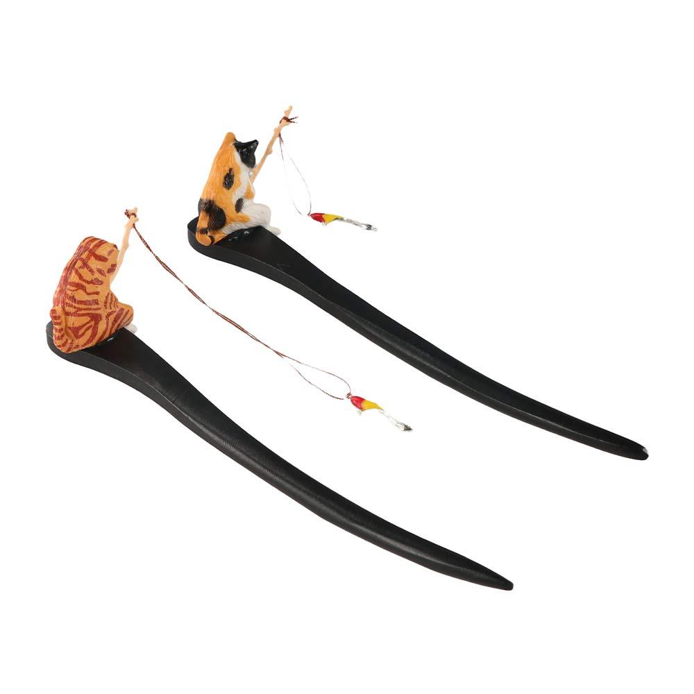 Antique Cat Fishing Wooden Hai - Hanbok Hair Pin บทวิจารณ์และราคา