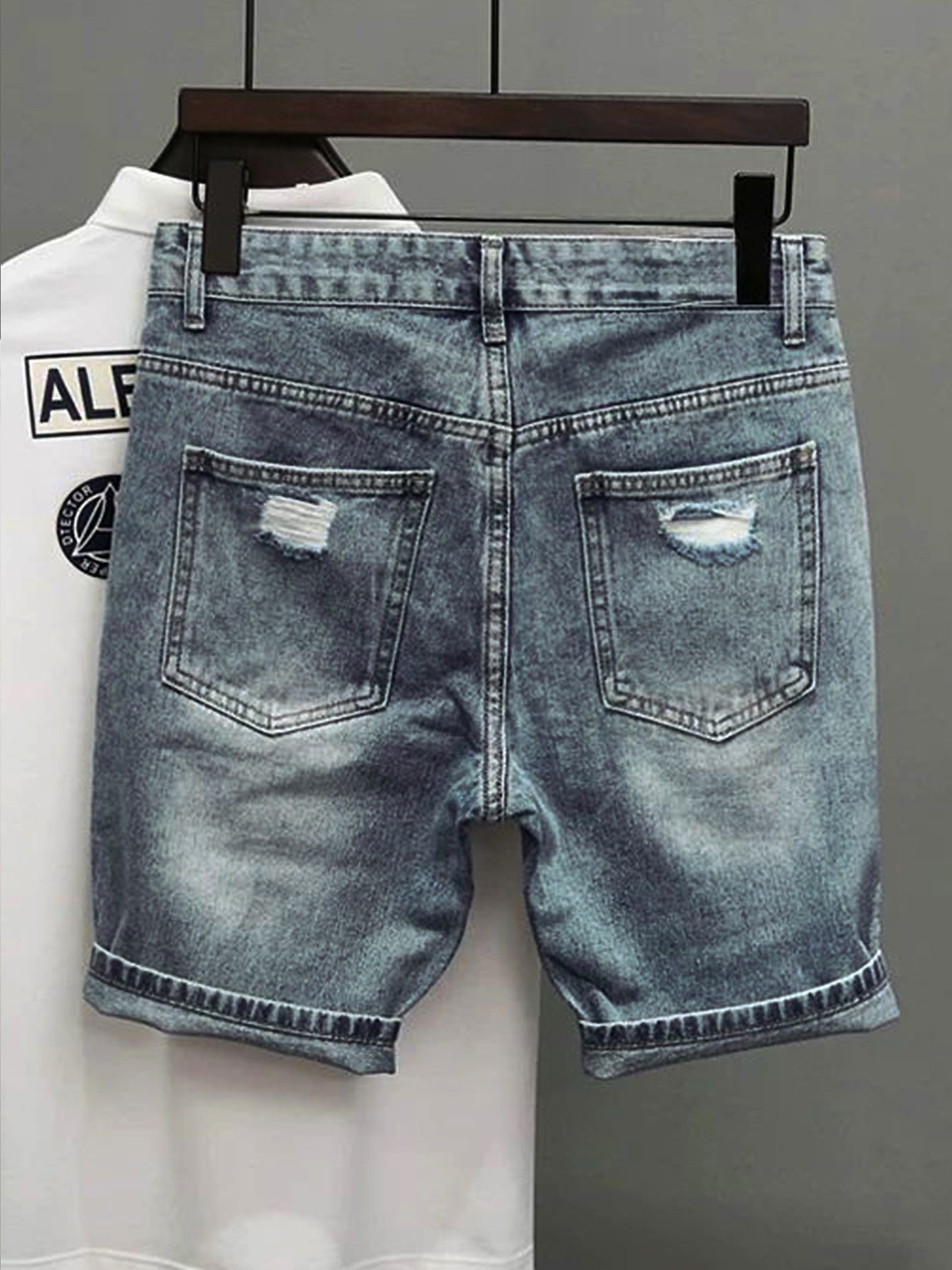 Light Blue Denim Shorts Men's  - Korean Lifestyle บทวิจารณ์และราคา