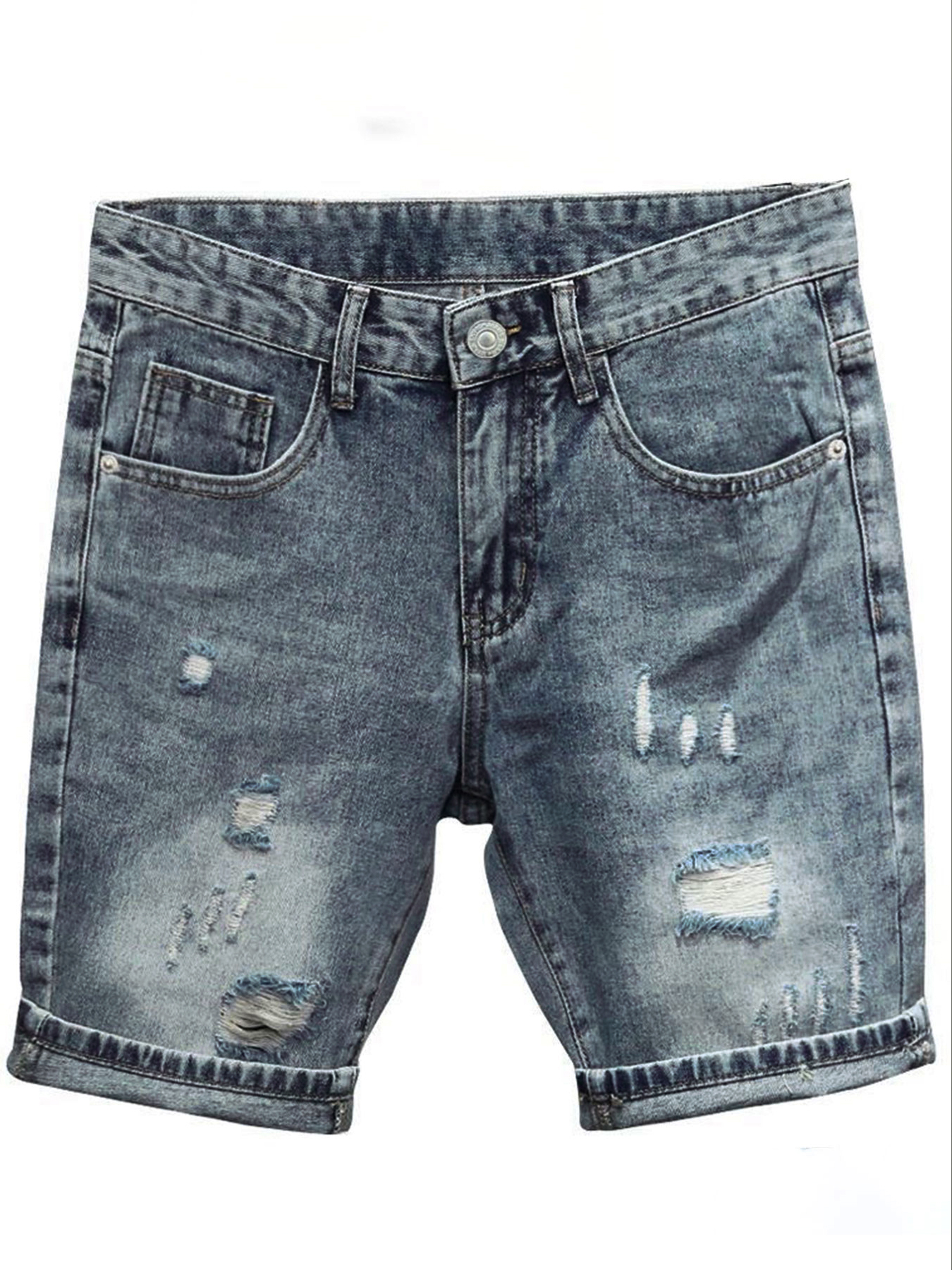 Light Blue Denim Shorts Men's  - Korean Lifestyle บทวิจารณ์และราคา