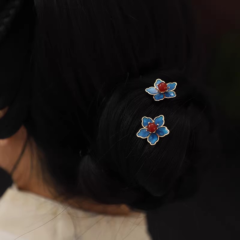 Blue Flower Ancient-Style Hanf - Hanbok Hair Pin บทวิจารณ์และราคา
