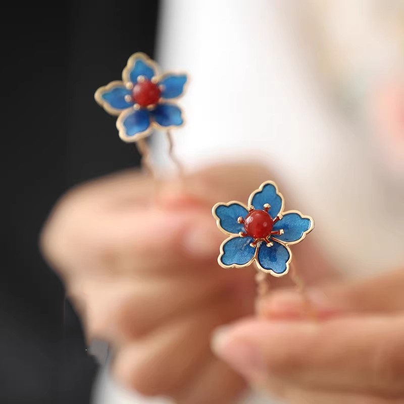Blue Flower Ancient-Style Hanf - Hanbok Hair Pin บทวิจารณ์และราคา