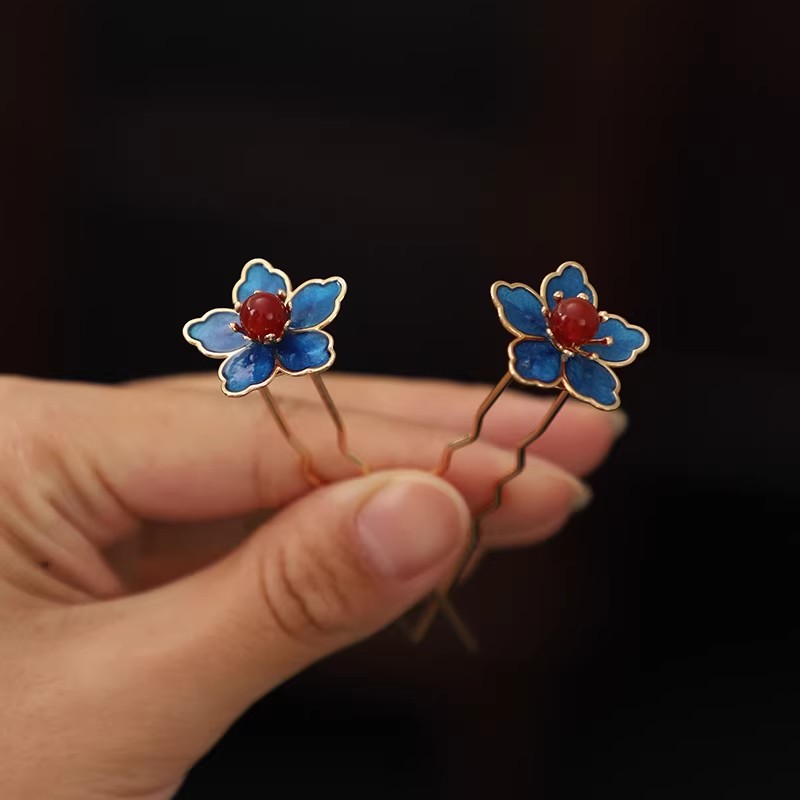Blue Flower Ancient-Style Hanf - Hanbok Hair Pin บทวิจารณ์และราคา