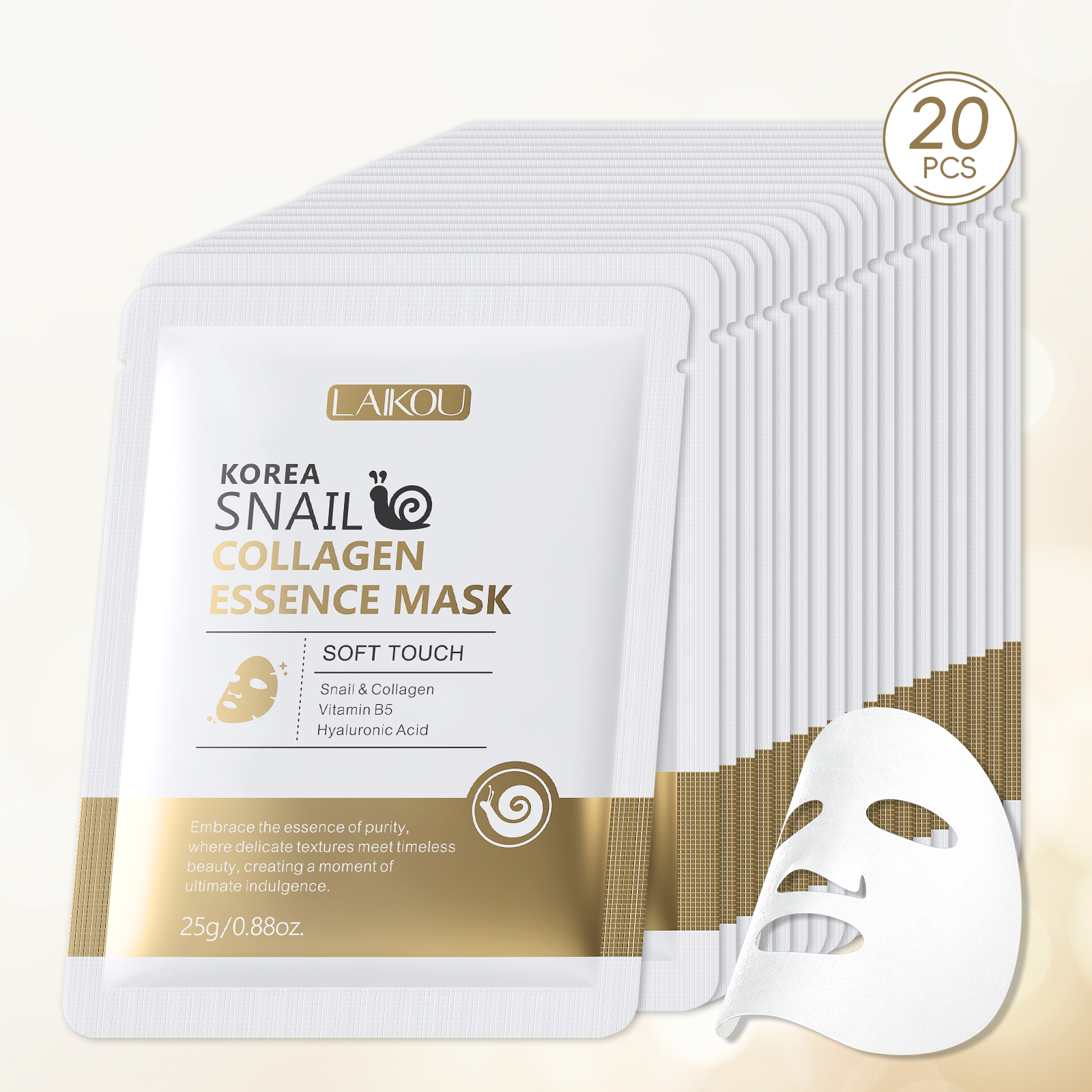 LAIKOU Korea Snail Collagen Es - Sheet Mask Collagen บทวิจารณ์และราคา
