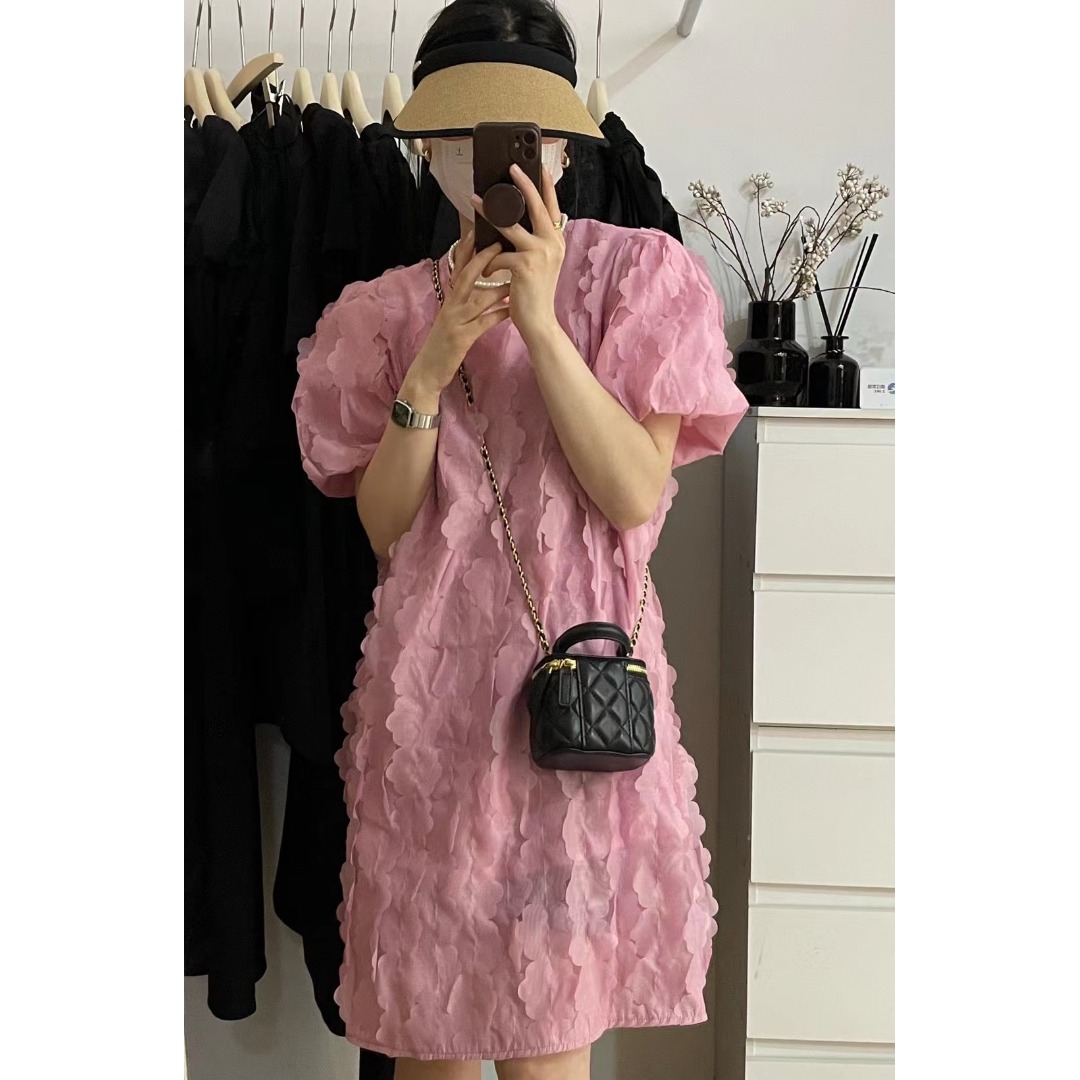 Floral Bubble Sleeve Dress Kor - Lifestyle Of Korean บทวิจารณ์และราคา