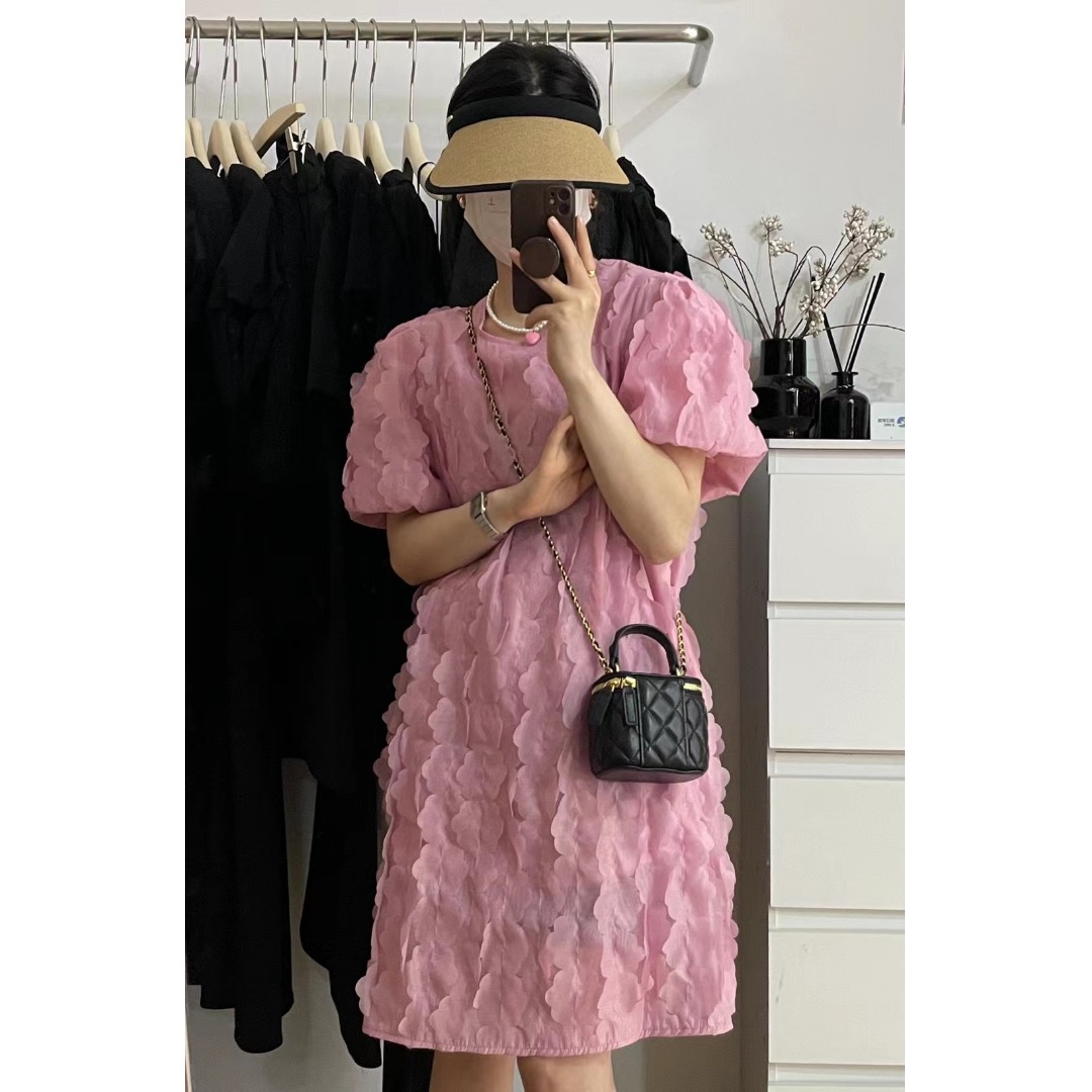 Floral Bubble Sleeve Dress Kor - Lifestyle Of Korean บทวิจารณ์และราคา
