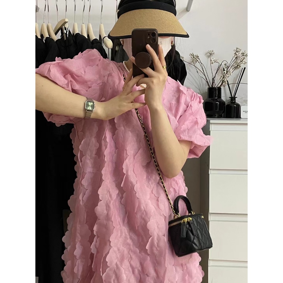 Floral Bubble Sleeve Dress Kor - Lifestyle Of Korean บทวิจารณ์และราคา