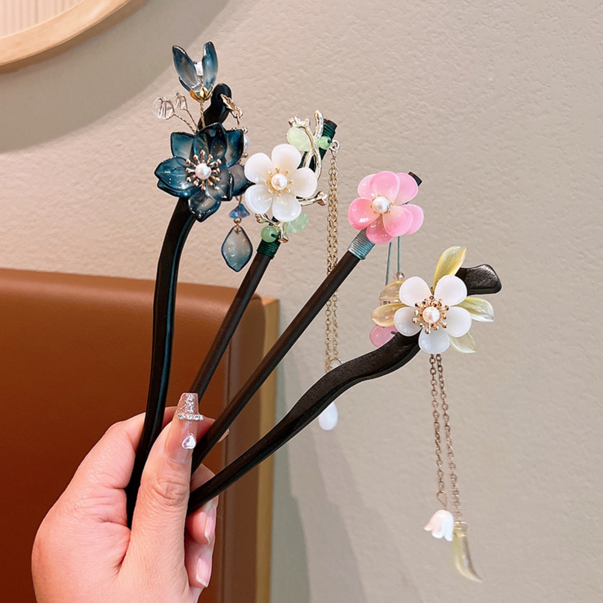 Exquisite Flower Tassel Wooden - Hanbok Hair Pin บทวิจารณ์และราคา