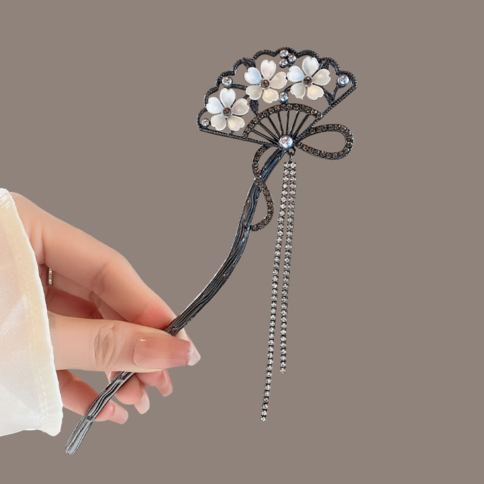 Vintage Flower Fan Shaped Hair - Hanbok Hair Pin บทวิจารณ์และราคา