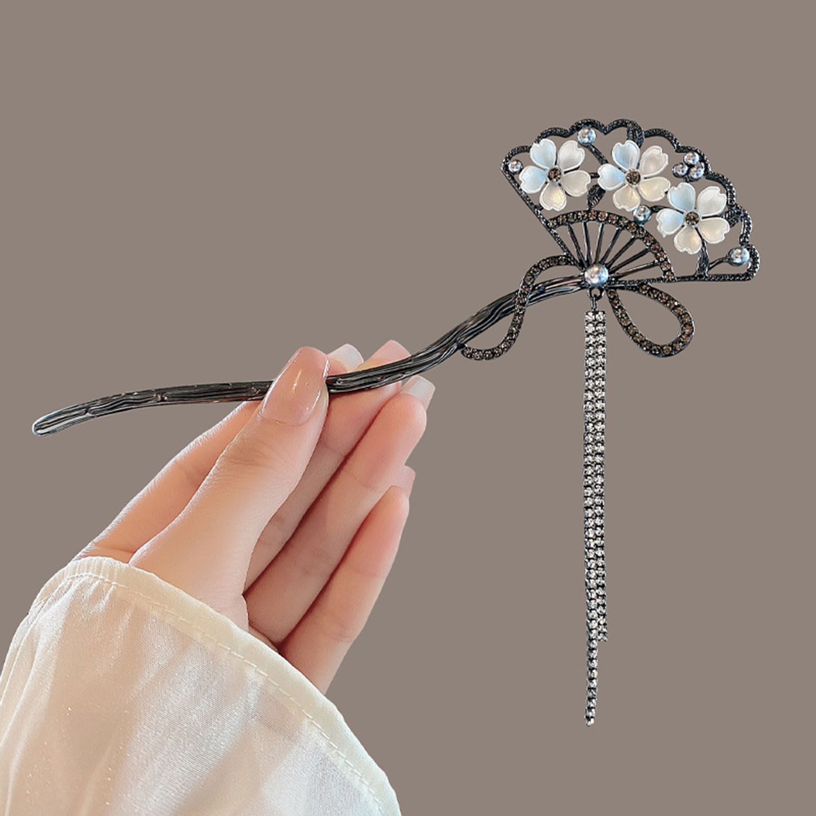 Vintage Flower Fan Shaped Hair - Hanbok Hair Pin บทวิจารณ์และราคา